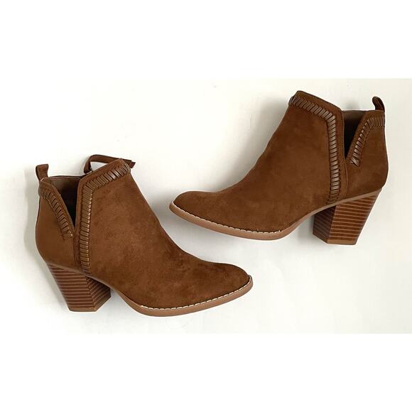 Dolce Vita Heeled Pointed Toe Suede Western Bootie Brown Tan Size 6.5 NEW - Picture 5 of 7